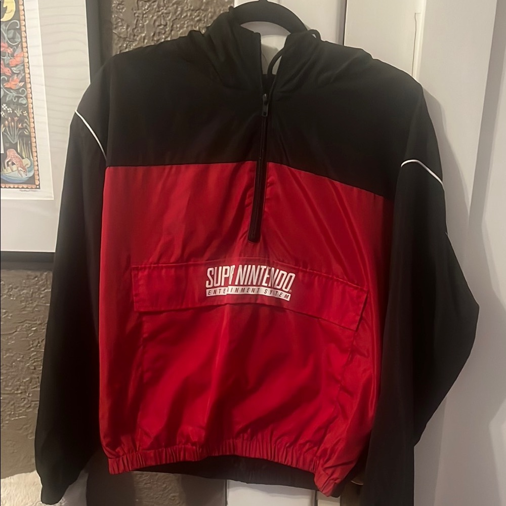 Super Nintendo Black and Red Hoodie